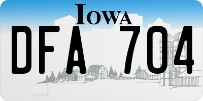 IA license plate DFA704