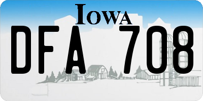 IA license plate DFA708