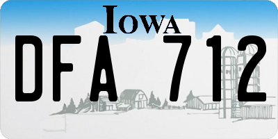 IA license plate DFA712