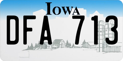 IA license plate DFA713