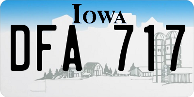 IA license plate DFA717