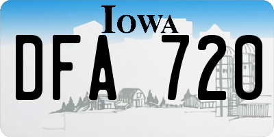 IA license plate DFA720