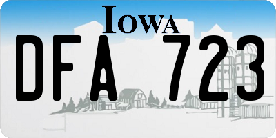 IA license plate DFA723