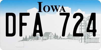 IA license plate DFA724