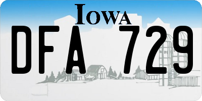 IA license plate DFA729