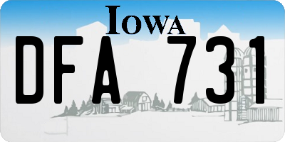 IA license plate DFA731