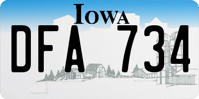 IA license plate DFA734