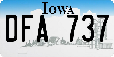 IA license plate DFA737