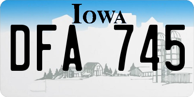 IA license plate DFA745