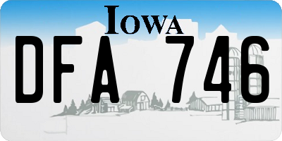 IA license plate DFA746