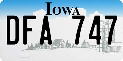IA license plate DFA747