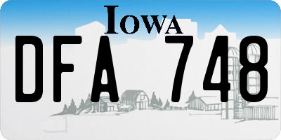 IA license plate DFA748