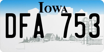 IA license plate DFA753