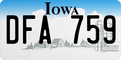 IA license plate DFA759