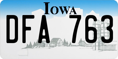 IA license plate DFA763