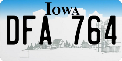 IA license plate DFA764