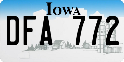 IA license plate DFA772