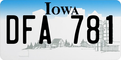 IA license plate DFA781