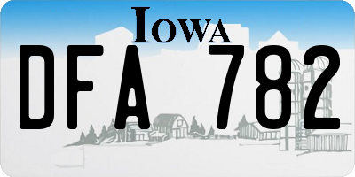 IA license plate DFA782