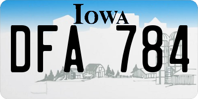 IA license plate DFA784