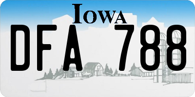 IA license plate DFA788