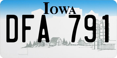 IA license plate DFA791