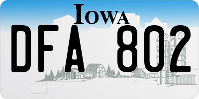 IA license plate DFA802