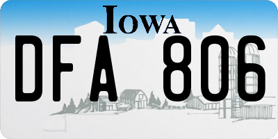IA license plate DFA806