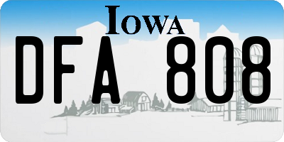 IA license plate DFA808