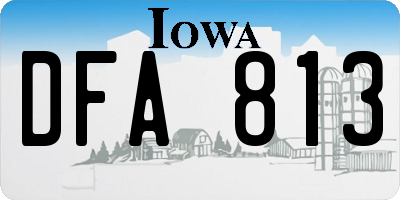 IA license plate DFA813