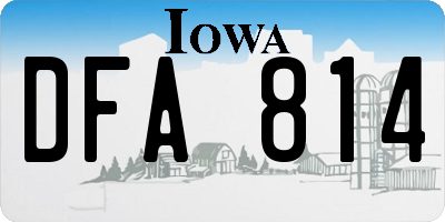 IA license plate DFA814