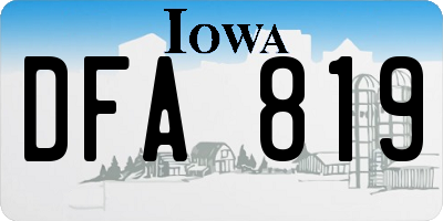 IA license plate DFA819