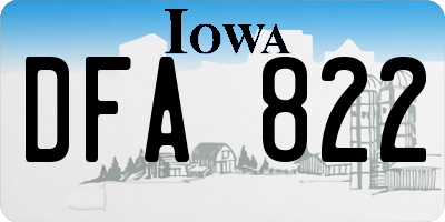 IA license plate DFA822