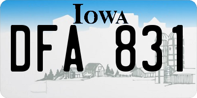 IA license plate DFA831
