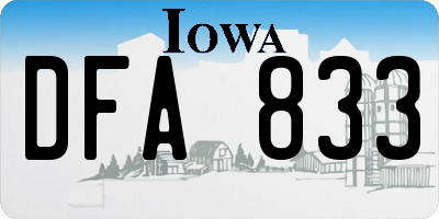 IA license plate DFA833