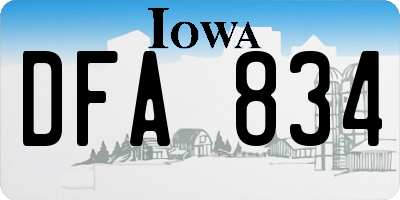 IA license plate DFA834