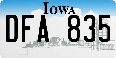 IA license plate DFA835
