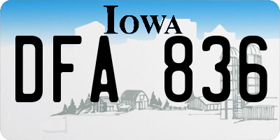 IA license plate DFA836