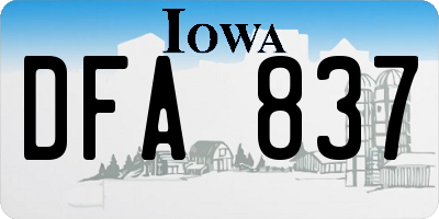 IA license plate DFA837