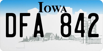 IA license plate DFA842