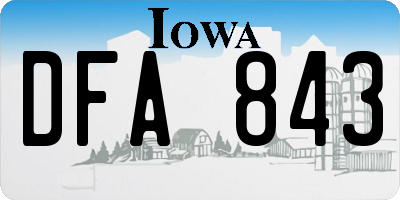 IA license plate DFA843