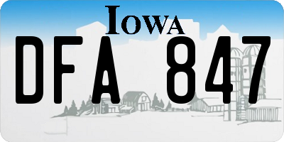 IA license plate DFA847