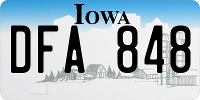 IA license plate DFA848