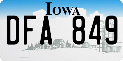 IA license plate DFA849