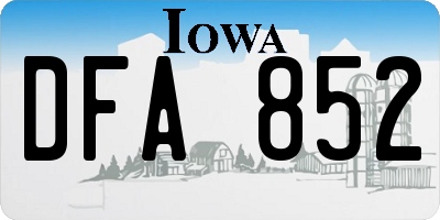 IA license plate DFA852