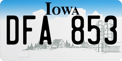 IA license plate DFA853