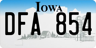 IA license plate DFA854