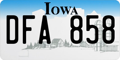 IA license plate DFA858