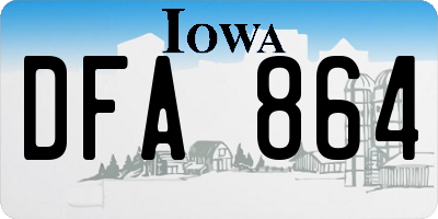 IA license plate DFA864