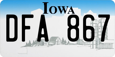 IA license plate DFA867